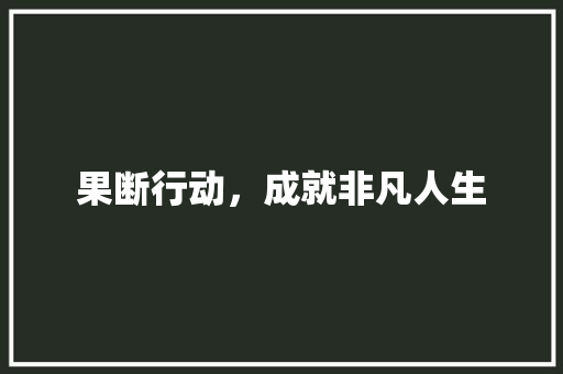 果断行动，成就非凡人生