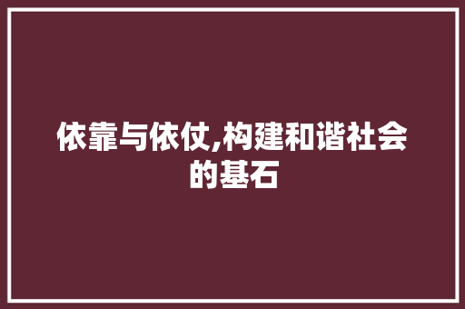 依靠与依仗,构建和谐社会的基石