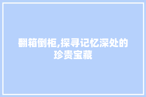 翻箱倒柜,探寻记忆深处的珍贵宝藏