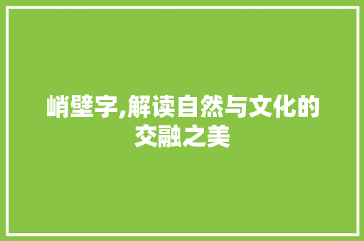 峭壁字,解读自然与文化的交融之美 第1张 峭壁字,解读自然与文化的交融之美 第1张
