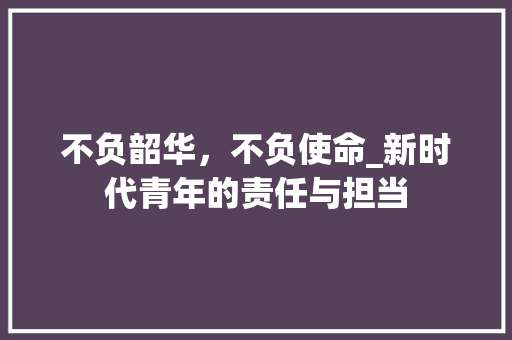 不负韶华,不负使命_新时代青年的责任与担当