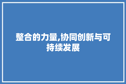 整合的力量,协同创新与可持续发展