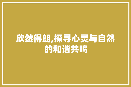 欣然得朗,探寻心灵与自然的和谐共鸣