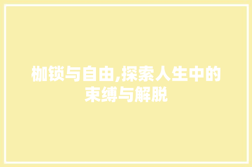 枷锁与自由,探索人生中的束缚与解脱 第1张 枷锁与自由,探索人生中的束缚与解脱 第1张