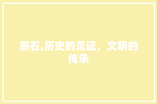 辰石,历史的见证，文明的传承