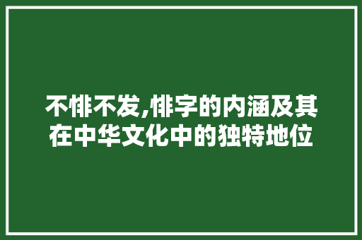 不悱不发,悱字的内涵及其在中华文化中的独特地位