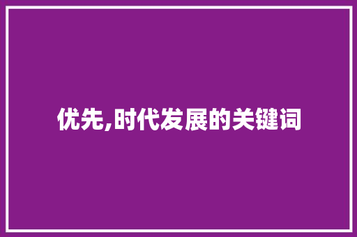 优先,时代发展的关键词
