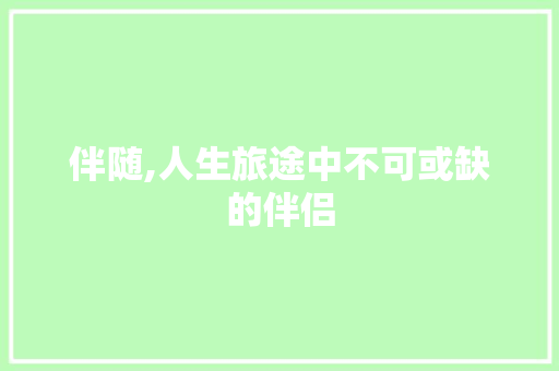 伴随,人生旅途中不可或缺的伴侣
