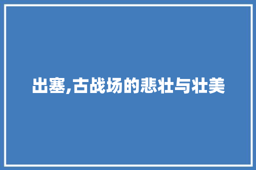 出塞,古战场的悲壮与壮美
