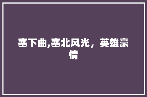 塞下曲,塞北风光，英雄豪情