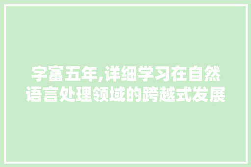 字富五年,详细学习在自然语言处理领域的跨越式发展