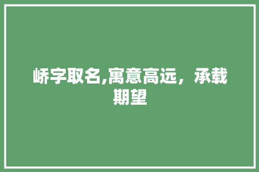 峤字取名,寓意高远，承载期望