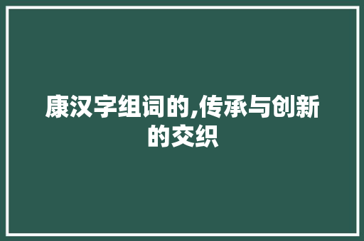 康汉字组词的,传承与创新的交织