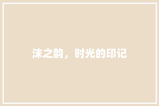 沫之韵，时光的印记  第1张