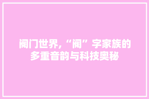 阀门世界,“阀”字家族的多重音韵与科技奥秘