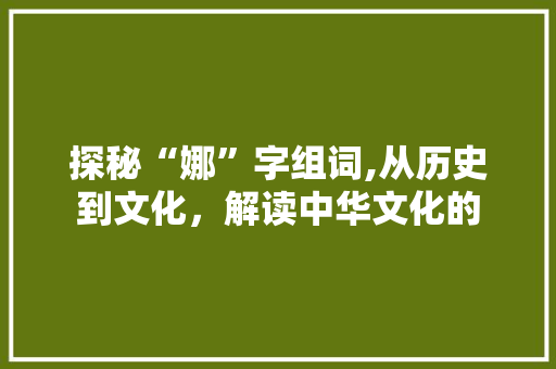 探秘“娜”字组词,从历史到文化,解读中华文化的