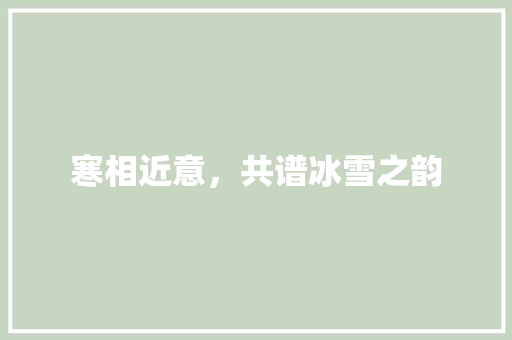 寒相近意,共谱冰雪之韵