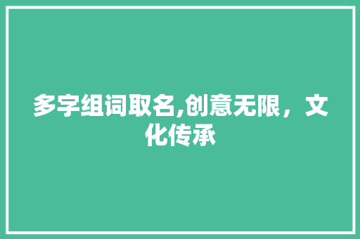 多字组词取名,创意无限，文化传承