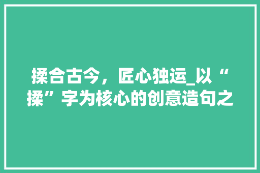 揉合古今，匠心独运_以“揉”字为核心的创意造句之旅