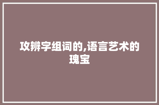 攻辨字组词的,语言艺术的瑰宝