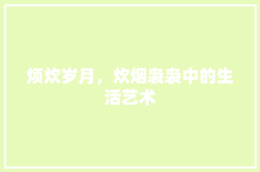 烦炊岁月,炊烟袅袅中的生活艺术