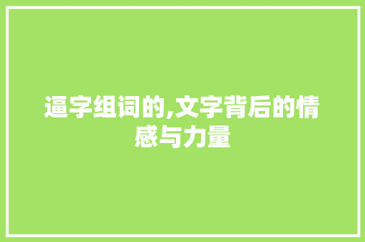 逼字组词的,文字背后的情感与力量