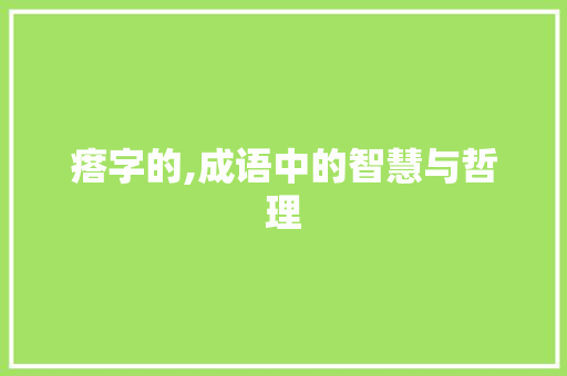 瘩字的,成语中的智慧与哲理