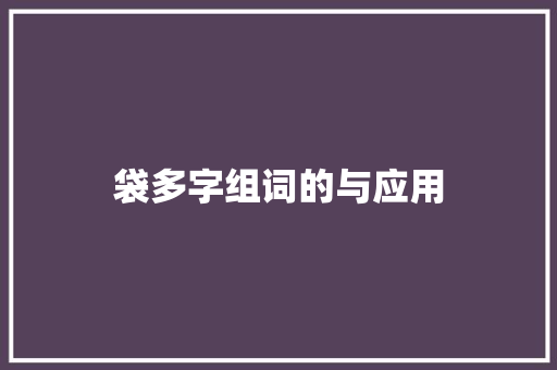 袋多字组词的与应用