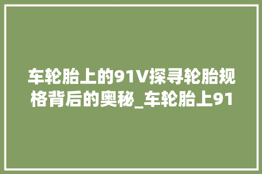 车轮胎上的91V探寻轮胎规格背后的奥秘_车轮胎上91v字的意思